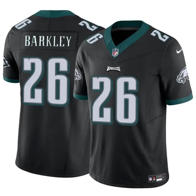 Youth Philadelphia Eagles #26 Saquon Barkley Black 2023 F.U.S.E Vapor Untouchable Limited Football Stitched Jersey